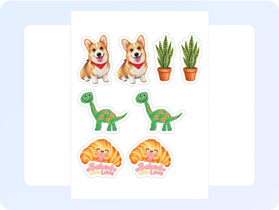 Stickers laid out within the 6.75 by 9.25 in Print Then Cut area for Cricut, saved as one PNG with the size to set