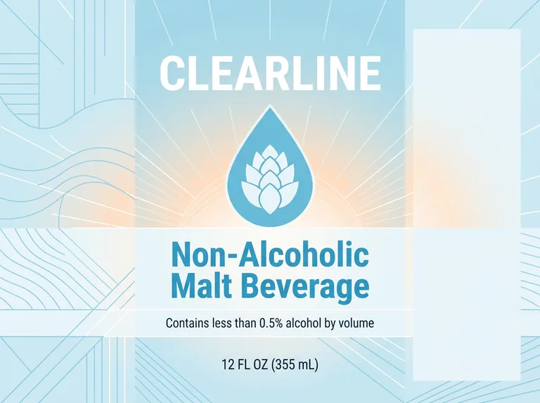 CLEARLINE Non-Alcoholic Malt Beverage의 논알코올 캔, AI 맥주 캔 디자인에서 제작