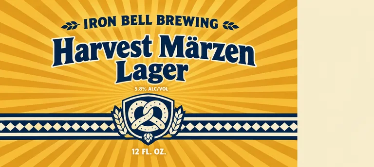 IRON BELL BREWING Harvest Märzen Lager의 옥토버페스트 캔, AI 맥주 캔 디자인에서 제작