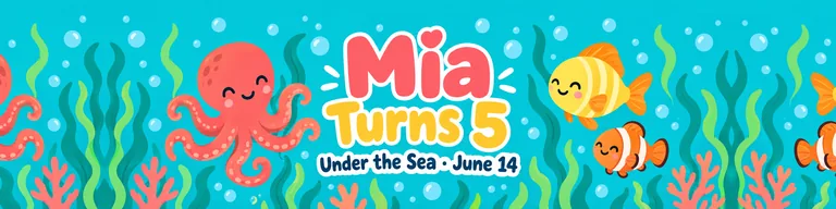 Mia Turns 5 生日派对水瓶标签,用 AI 瓶子标签设计 生成