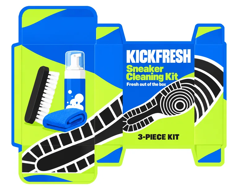 Sneaker care box for KICKFRESH Sneaker Cleaning Kit, made with AI Box Design