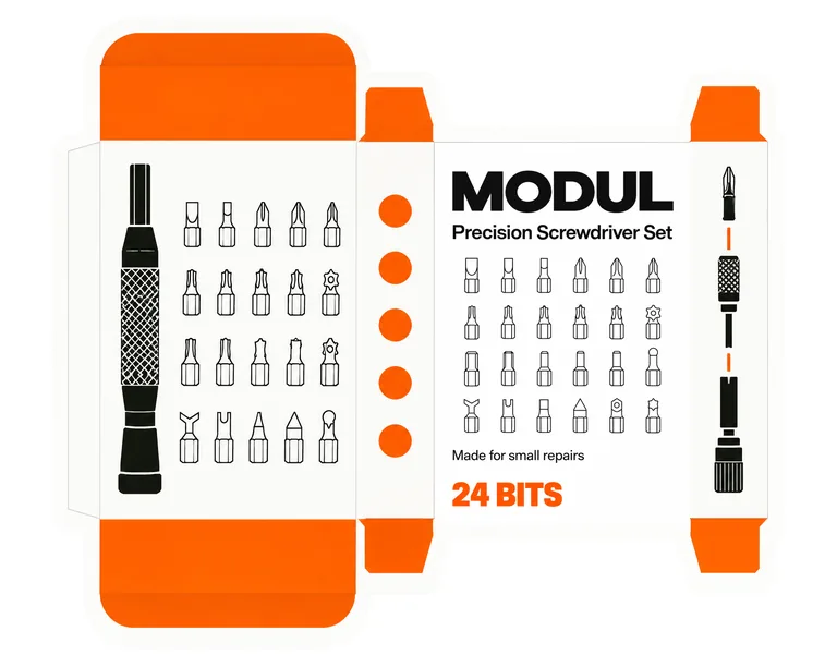 Tool set box for MODUL Precision Screwdriver Set, made with AI Box Design