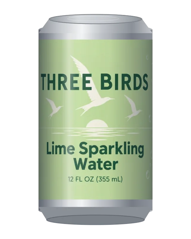 La vista gratuita della lattina: una lattina da 12 oz con l’etichetta dell’acqua frizzante al lime, girata verso il fronte