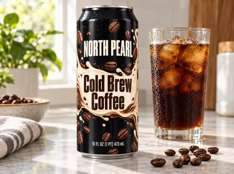 Lattina di cold brew, con lo strumento Mockup di lattine con IA