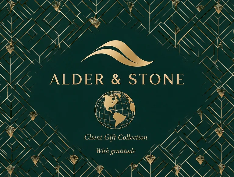 ALDER & STONE Client Gift Collectionの法人ギフトのリデザイン、AIギフトボックスデザインで作成