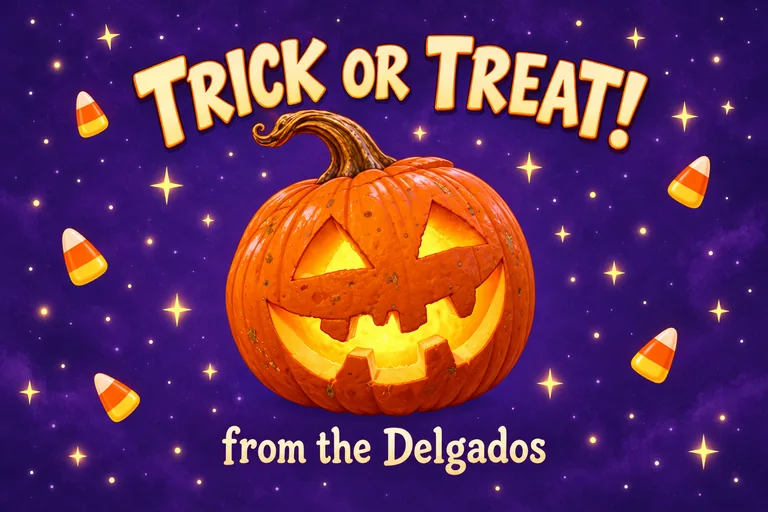 TRICK OR TREAT!のハロウィンのお菓子袋ラベル、AIラベルデザインで作成