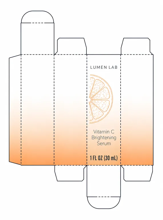 LUMEN LAB Vitamin C Brightening Serumの美容液の箱（展開図）、パッケージAIで作成