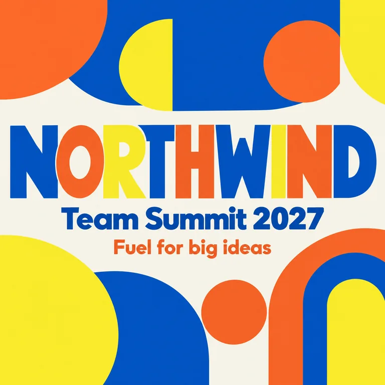 Promo pizza box lid for NORTHWIND Team Summit 2027, made with AI Pizza Box Design