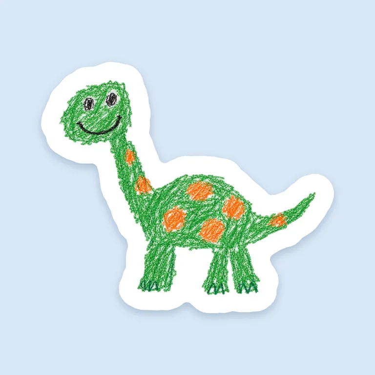 子どもの絵のステッカー、AIステッカーデザインで作成