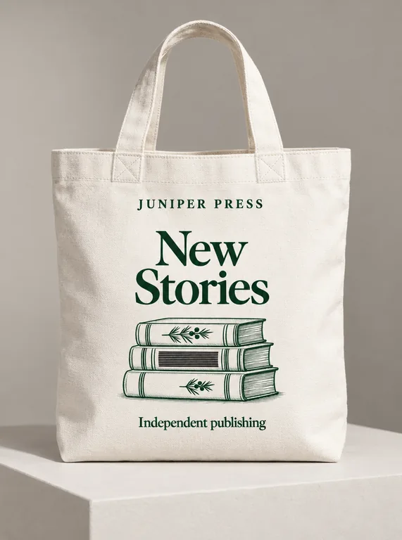 Bolsa tote blanca en un estudio, con la herramienta Mockups de tote bags con IA
