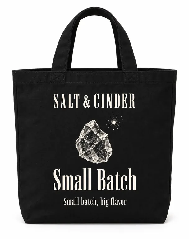 Bolsa tote negra sobre blanco, con la herramienta Mockups de tote bags con IA