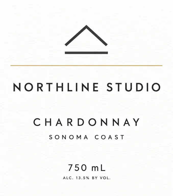 NORTHLINE STUDIO Sonoma Coast Chardonnay의 프라이빗 라벨 와인, AI 와인 라벨 디자인에서 제작